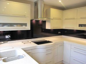 Dark Aubergine Glass Splashback for kitchen walls